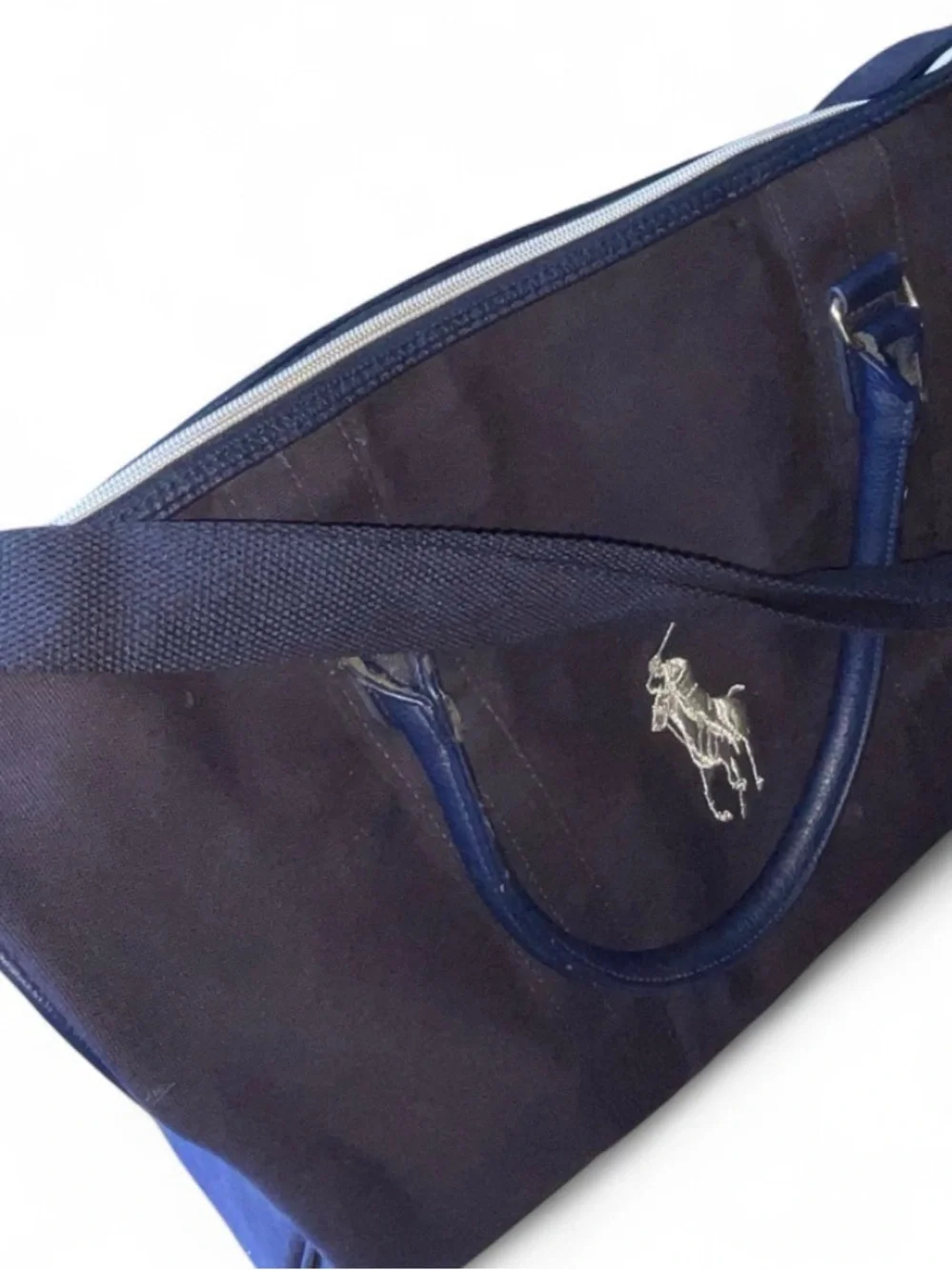 Polo Ralph Lauren-Canvas ,20”x12”x8”, Weekender Duffle Bag - Navy/Purple,GUC